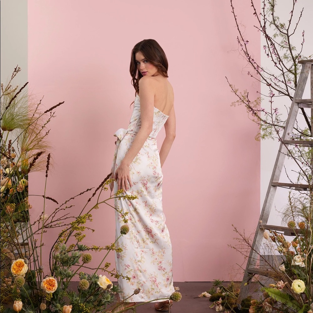 The June Dress in Pink Rose Print V Chapman